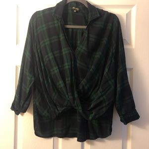 VICI green plaid blouse